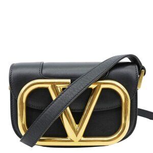 Valentino  Garavani Supervee Small Leather Crossbody Bag Black